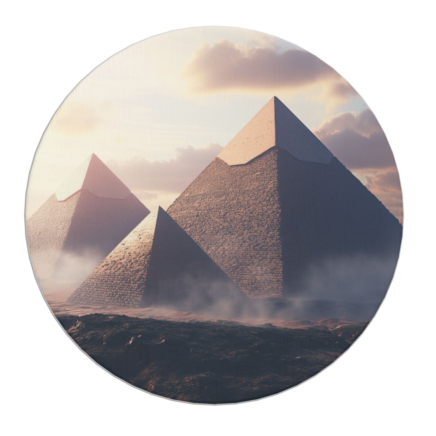 Pyramid Design Round Diatomite Absorbent Coasters – Set of 6 (4-inch)
