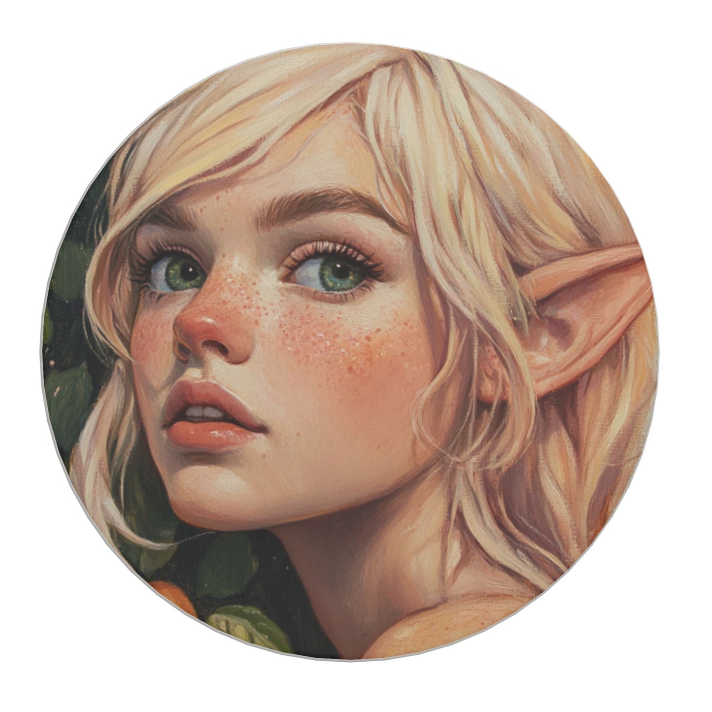 Absorbent Coasters with Fantasy Elf Girl Illustration (Set of 6)