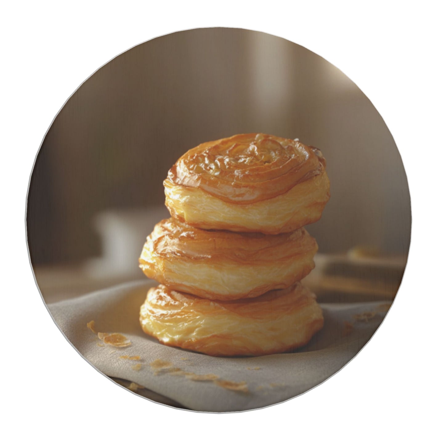 Dessert-Style Diatomite Absorbent Coaster Set (6 Pcs, 4in Diameter)