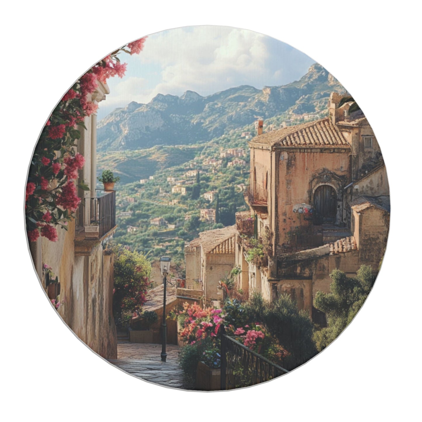 Mediterranean Townscape Diatomite Absorbent Coasters – Set of 6